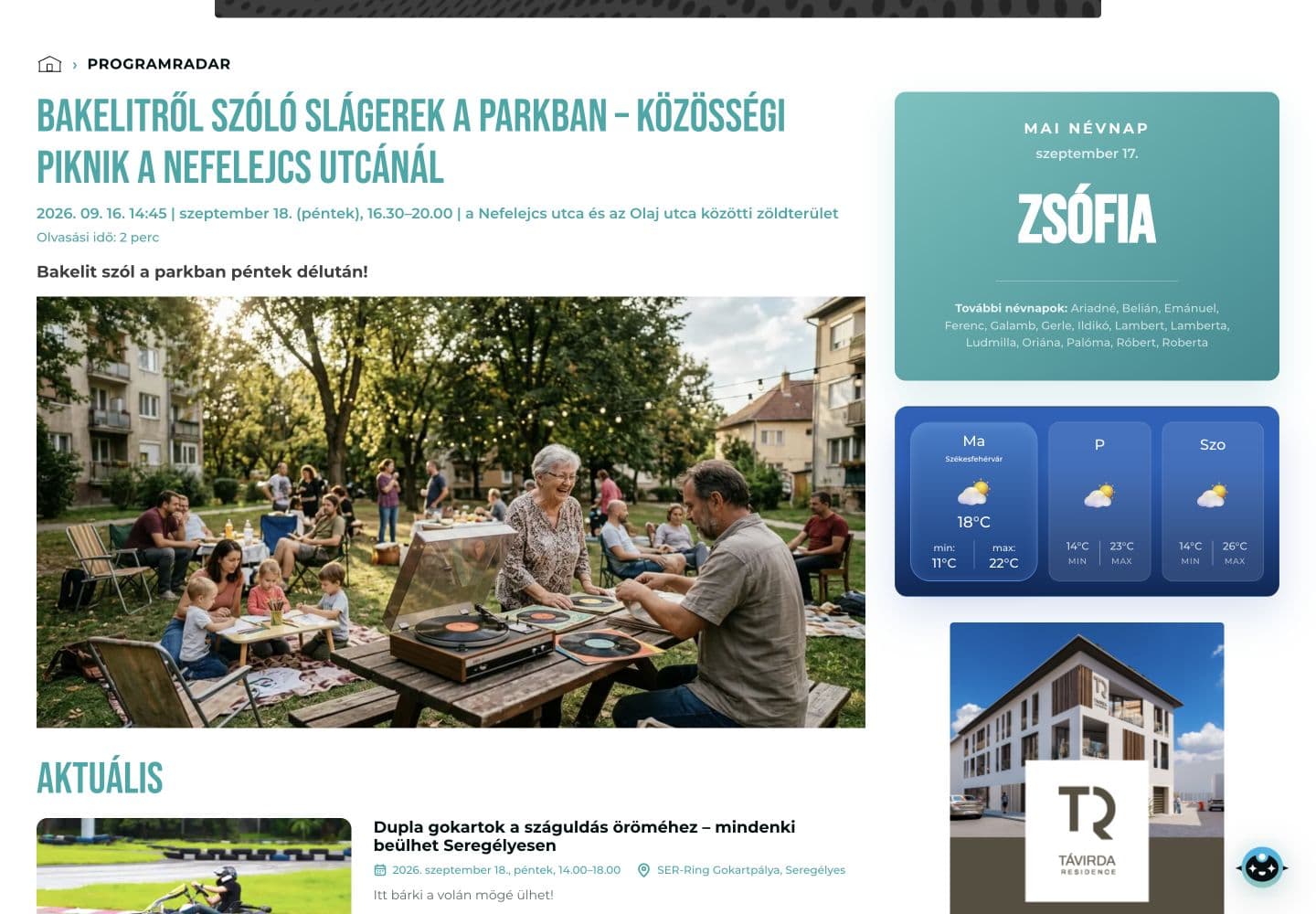 A Fortal Programradar kiemelt eseménye és aktuális programjai